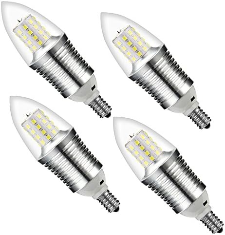 LED Candelabra Bulb, TCAPE 6-Watt Daylight White 6000K LED Chandelier Bulb, 90-Watt Light Bulbs Equivalent, E12 Candelabra Base LED Light Bulbs, 815lm Lumens LED Lights, Torpedo Shape LED Bulb