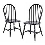 Winsome 29237 Black Windsor Chairs With Curved Legs - Set Of 2