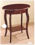 Cherry Finish Accent Table w/ Solids & Veneers Features