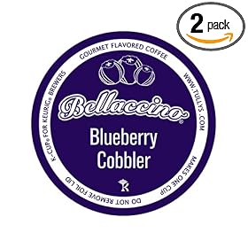 Tully's Coffee Bellaccino Blueberry Cobbler, K-cups for Keurig Brewers, 24-count,  Boxes (Pack of 2)