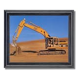 Caterpillar Cat 320L Excavator Home Decor Wall Picture Black Framed Art Print