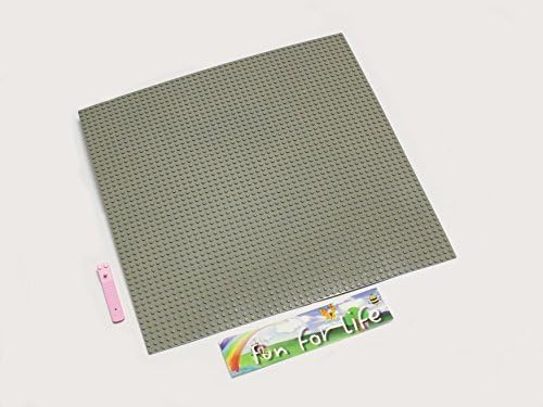 1 Pack Lego-Compatible X-large Grey Baseplate with a Brick Separator, Building Base Plate, 50x50 Studs (15"x15"), Bigger Than Lego 48x48 and Lego 32x32 - by Fun For Life