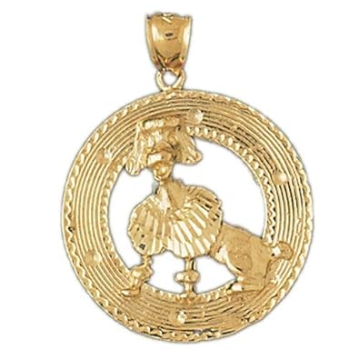 Cheap Girls Jewelry Dazzlers Solid 14k Gold Poodle Dog Charm Pendant Available in three colors from jewelsberry (weights: 4.1 grams only) For Sale