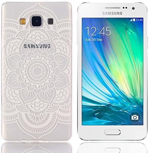 Samsung Galaxy A3 Case Ultra Thin Henna Mehndi Mandala Flowers Flexible Soft Clear TPU Rubber Case Cover for Samsung Galaxy A3