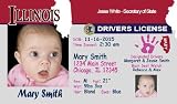 Personalized Baby Drivers License (set of 20) Birth Announcement-Illinois