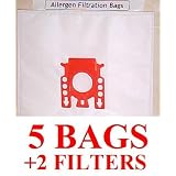 5 BAGS and 2 FILTERS style F J M for MIELE vacuums by Green Label.