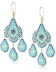 Miguel Ases Prehnite Hydro-Quartz Small Chandelier Drop Earrings
