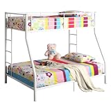 Metal Twin Over Full Double Bunk Bed, White