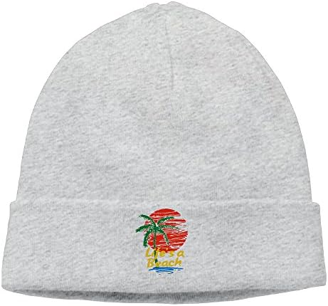 Life's A Beach Palm Sun Soft Sleep Knit Beanie Hat Caps