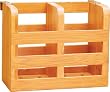 Lipper 8823 2-Compartment Bamboo Flatware Holder with Metal Clips