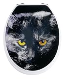 Wenko 19688100 WC-Sitz Katze - 3D-Motiv, rostfreie Edelstahlbefestigung, MDF