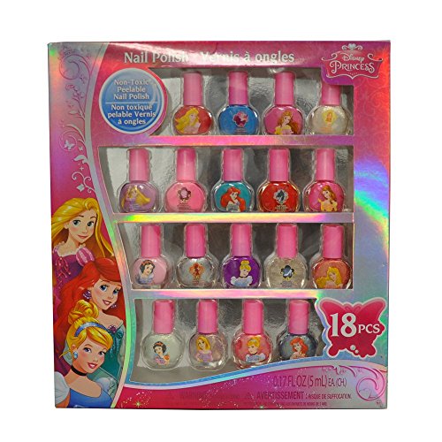 Disney Princess Nail Polish Set Popular 18 Pcs Non-toxic in Window Box