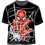  : Spiderman JUMBO WEB Marvel Comics Adult Black Tee T-shirt