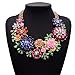 Girl Era Womens Acrylic 3D Crystal Flowers Big Heavy Costume Jewelry Charm Gold Necklace