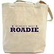 Canvas Tote Bag Beige " The Best Roadie Of The World " Occupations