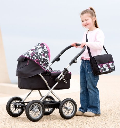 Silver Cross Ranger Junior Dolls Pram 'Techno Fuschia' Fabric