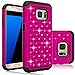 Galaxy S7 Edge Case, EC™ Hybrid Dual Layer Diamond Studded Bling Crystal Rhinestone Protective Case Cover for Samsung Galaxy S7 Edge (Hot Pink+Black)