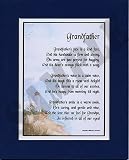 "Grandfather"Touching 8x10 Poem, Double-matted In Navy/White And Enhanced With Watercolor Graphics.