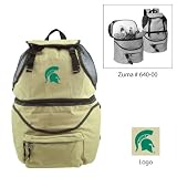 Michigan State Spartans NCAA Zuma Insulated Backpack (Beige) (Embroidered Logo)