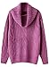 Women's Solid Turtle Neck Drop Sleeve Cable Chunky Knit Basic Knit Sweater