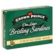 Crown Prince One Layer Brisling Sardines in Oil, No Salt Added, 3.75-Ounce Cans (Pack of 12)