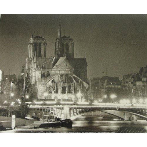 Paris Notre Dame Black and White Oversize Postcard Paris Notre Dame Black and White Oversize Postcard