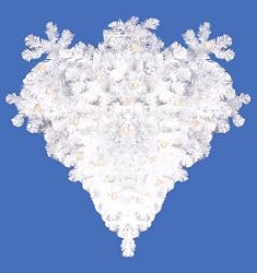 4' Pre-Lit Crystal White Hanging Upside Down Christmas Chandelier - Clear Lights