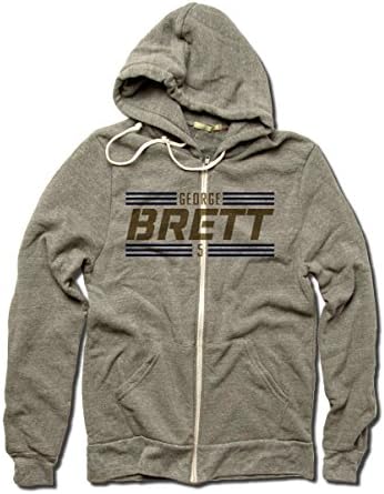 George Brett Kansas Men's Zip Hoodie George Brett Blue Font L Eco Gray