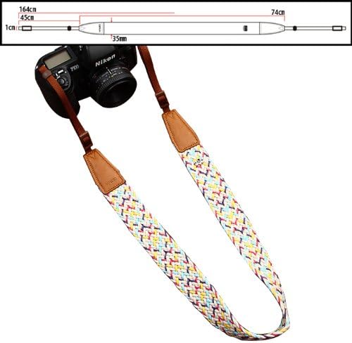 Colorful! Cotton Braided Span/leather Universal Camera Shoulder Neck Strap for Nikon Canon 8784