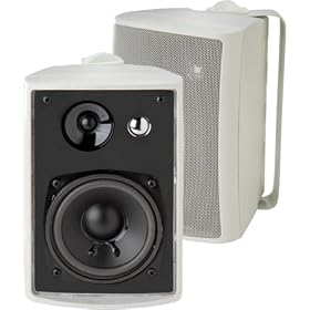 Click here to buy Dual 3-Way Indoor Outdoor Speaker Set.