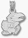 Kansas Jayhawks Modeled Jayhawk 1/2 Pendant - Sterling Silver Jewelry