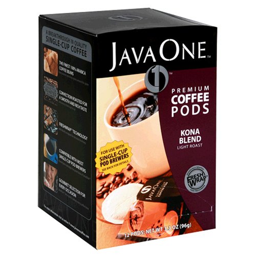 Java One Kona Blend, Light Roast In Home Pods, 12-Count Pods (Pack of 6)