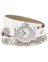 XOXO Womens XO5622  White Band with Chains Accent Double Wrap Watch