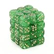 Chessex Vortex Dice 12mm d6 Green w/Gold Dice Block 36 Dice