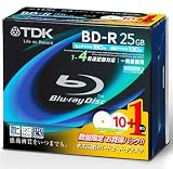 TDK ���̸��� Ͽ���ѥ֥롼�쥤�ǥ����� BD-R 25GB 1-4��®�б� �ۥ磻�ȥ磻�ɥץ�󥿥֥� 11������(10+1��) 5mm������ BRV25PWB11SP