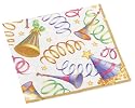 Caspari Celebrate! Set of 20 Paper Cocktail Napkins, Ivory