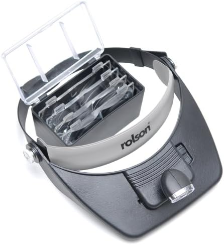 Rolson Tools 60390 LED Head Loupe Magnifier Visor