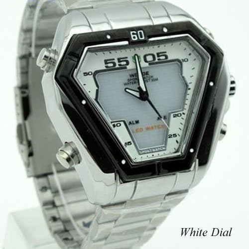 Metro Shop 5 Colors WEIDE LED Digital Analog Alarm Day Date Mens S/Steel Sport Waterproof Watch