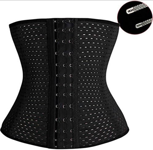 Fit Sexy You Women's Premium Breathable Waist Cincher Trainer Corset Girdle (Small, Black)