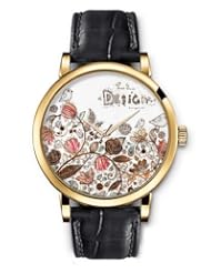 SPRAWL Aanalog Fashion Series Gold Ladies Watches of Genuine Black Leather Strap,Unique Wrist Watch for Women Girls Designed with Design with nature
