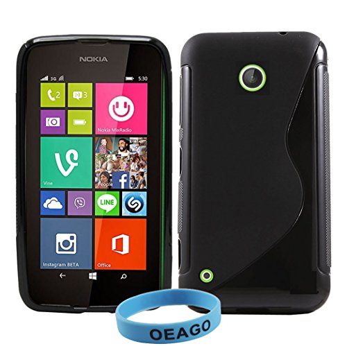 Microsoft Nokia Lumia 530 Case Cover for Microsoft Nokia Lumia 530 with 1 Stylus Pen + 1 Sports wrist band + 1 OEAGO Cleaning Cloth (For Lumia 530, Black).