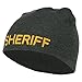E4hats Sheriff Military Embroidered Beanie - Grey OSFM
