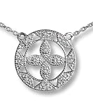 Circle Leaf Pave Diamond Pendant in white gold by Zasha Signature Jewelry