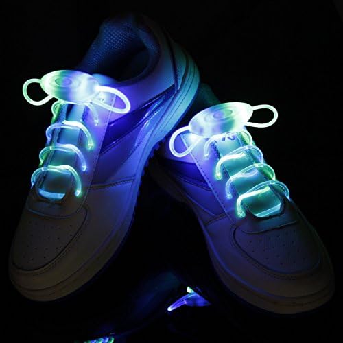 Kayau Multi-Color LED Laces Flashing bright shoelaces for Disco Dance Party (Blue)
