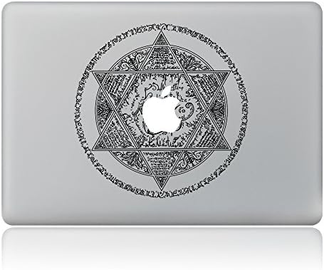 NDAD Magic Circle Hexagram Around Apple Vinyl Decal Partial Art Stickers Skin Black for Macbook air/pro/pro retina 13 inch laptop