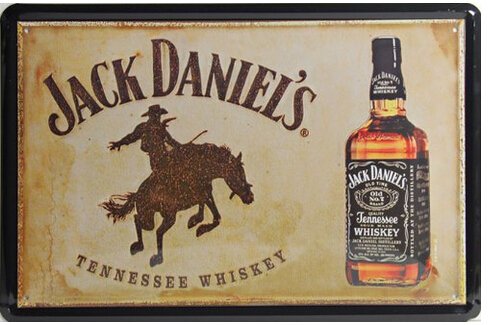Jack Daniel s Tennessee Whiskey, Metal Tin Sign, Tin Poster, Art Vintage Style Wall Ornament Coffee Decor, 20 X 30 Cm.