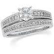 14K White Gold Diamond Wedding Set - 0.82 Ct.