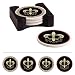 Absorbent Coaster Set of 4 w/Caddy, Fleur De Lis