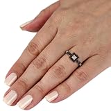 51VFzodjGQL. SL160  1/3ct Black and White Diamond Engagement Ring in Sterling Silver