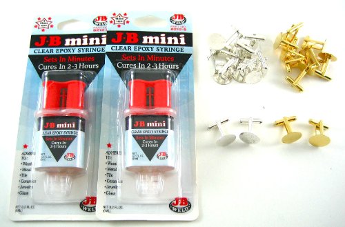 Starter DIY Cufflink Craft Kit : 20 Settings & 2 Glues